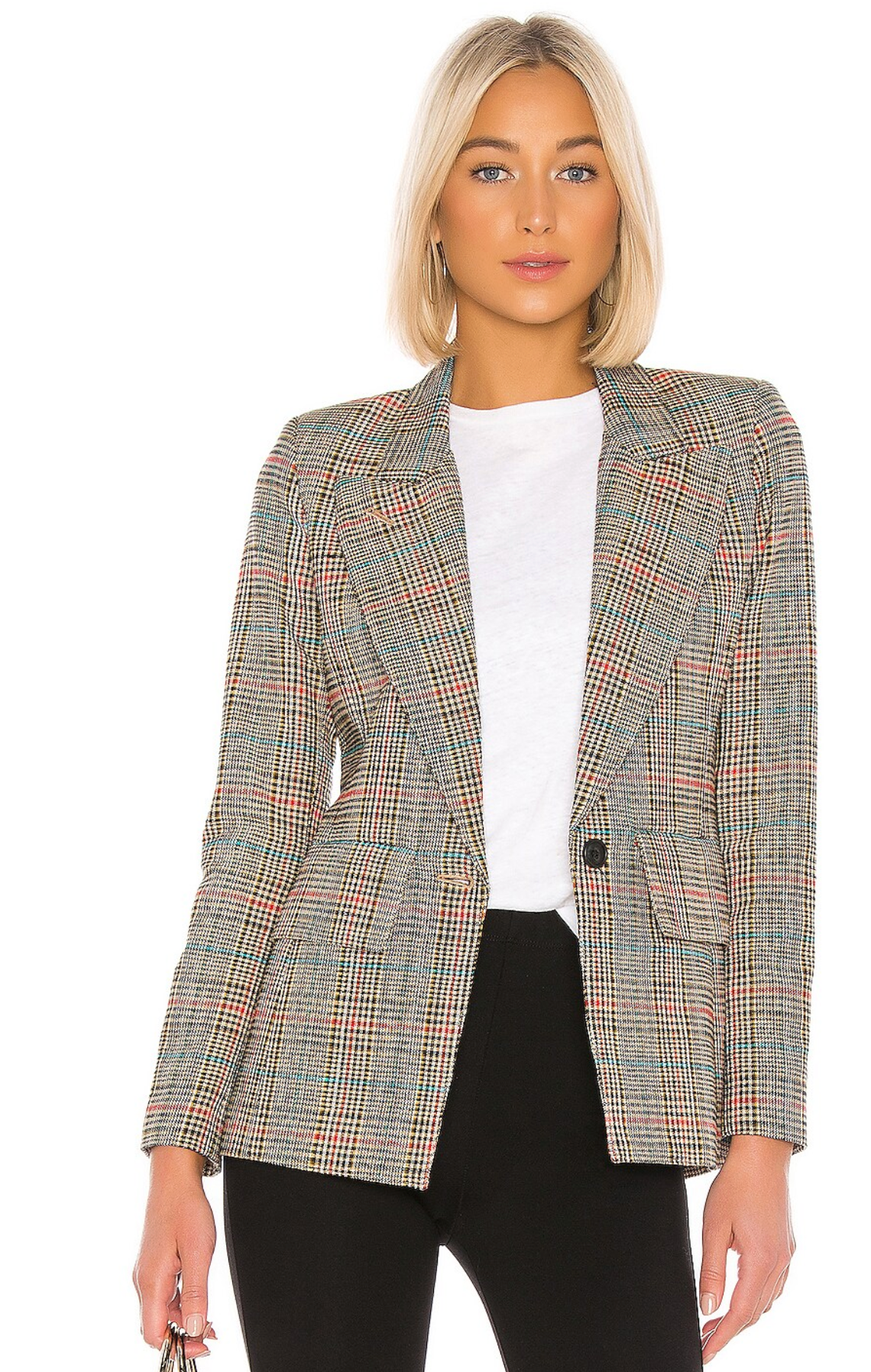 Smythe Multi Glen Check Plaid Blazer size 6