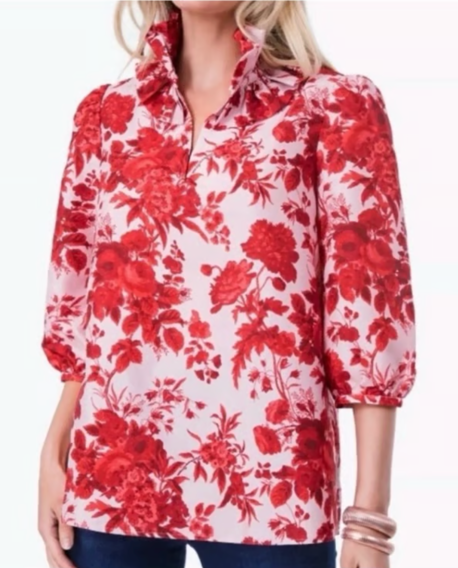 Tuckernuck Zinnia Bloom Red Blouse size XXL