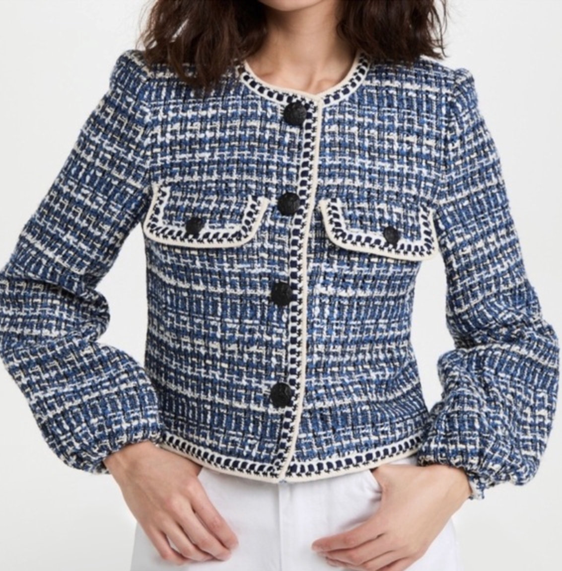 Veronica Beard Brim Cropped Tweed Jacket size 12