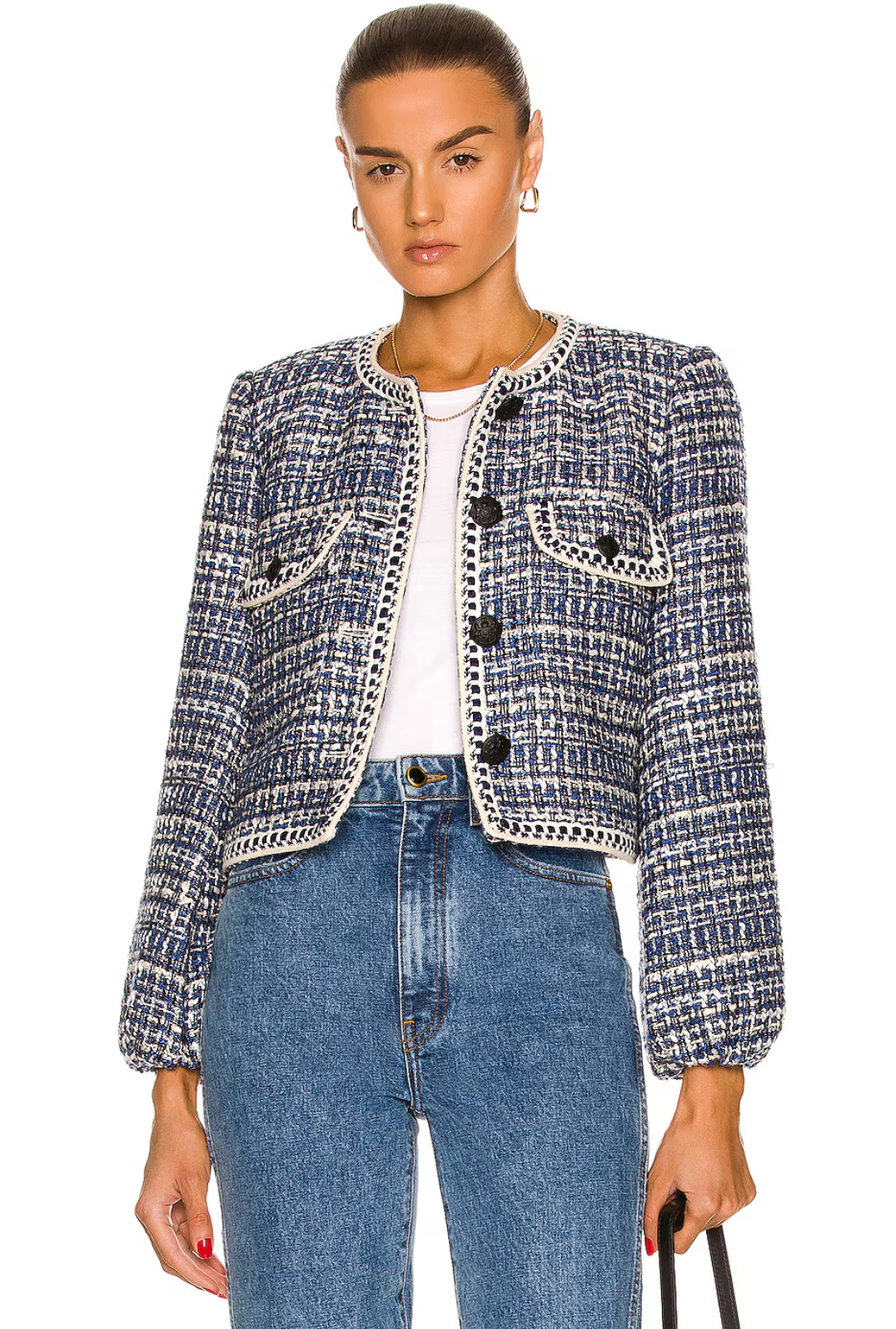 Veronica Beard Brim Cropped Tweed Jacket size 12