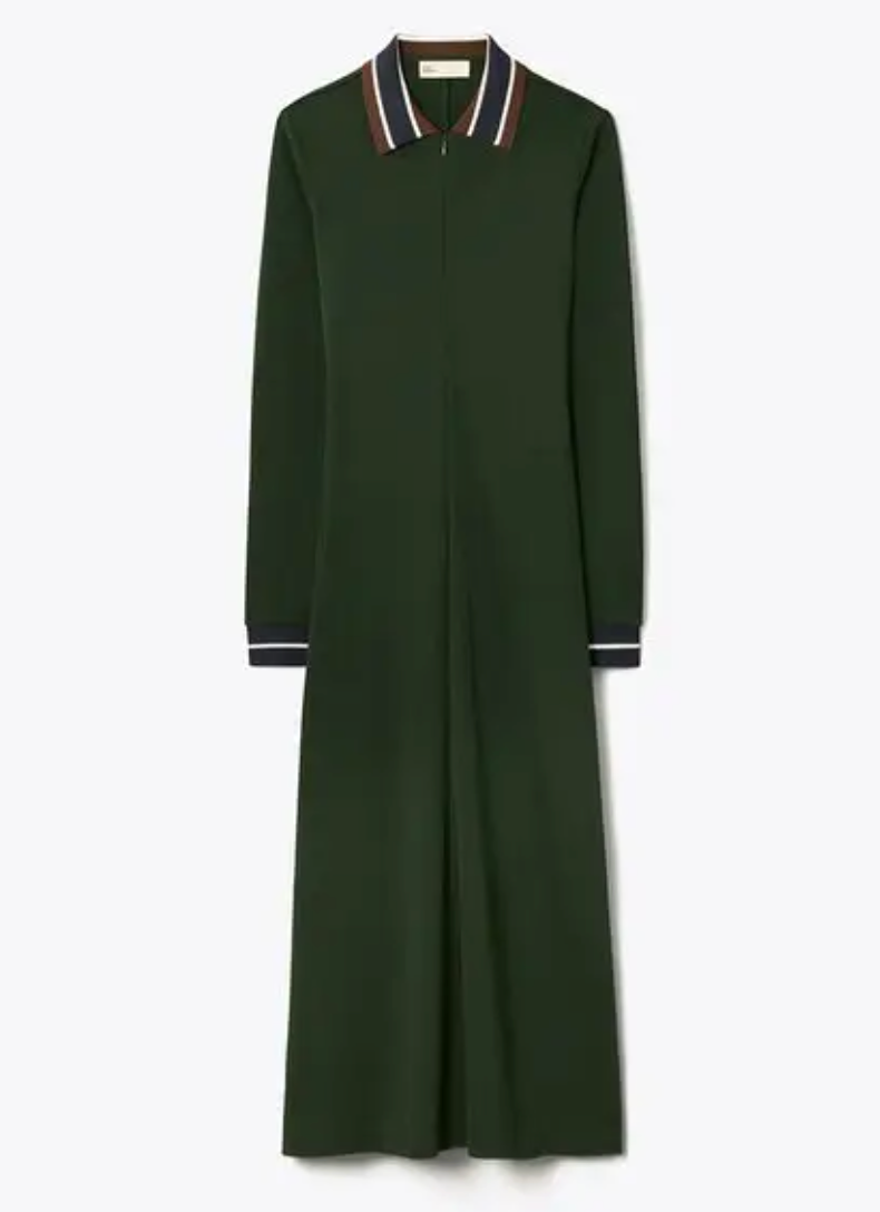 Tory Burch Jersey Viscose Dress in Conifer size XL