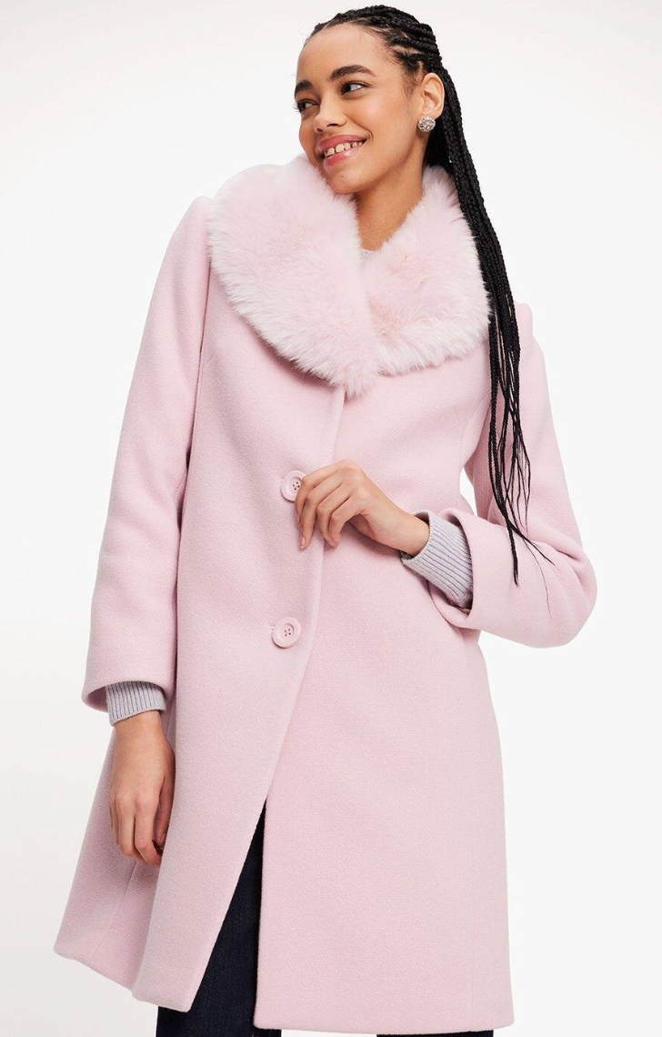 Kate Spade Faux Fur Wool Coat size 14
