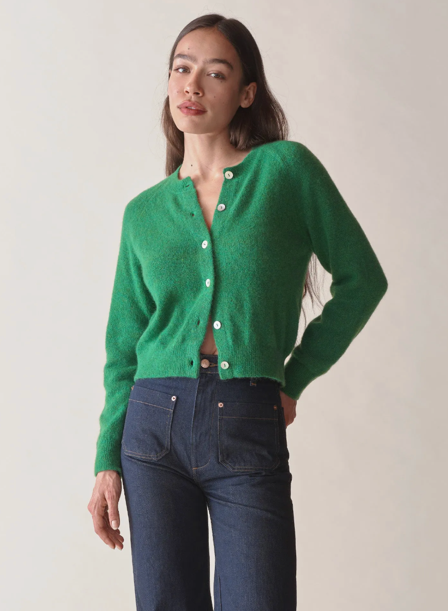 Doen Petra Cardigan in Evergreen size XS