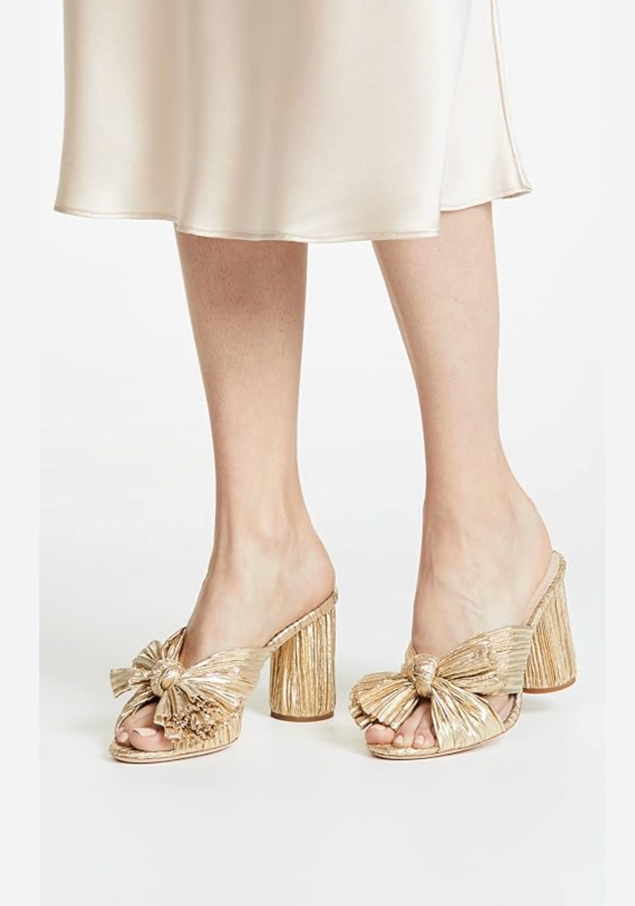 Loeffler Randall Penny Pleated High Heel Slide Sandals size 8