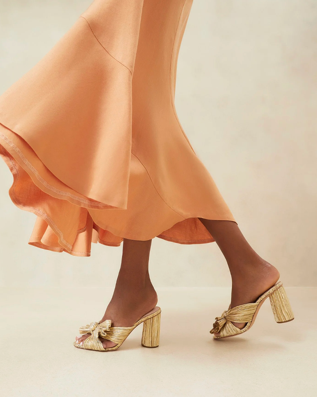 Loeffler Randall Penny Pleated High Heel Slide Sandals size 8