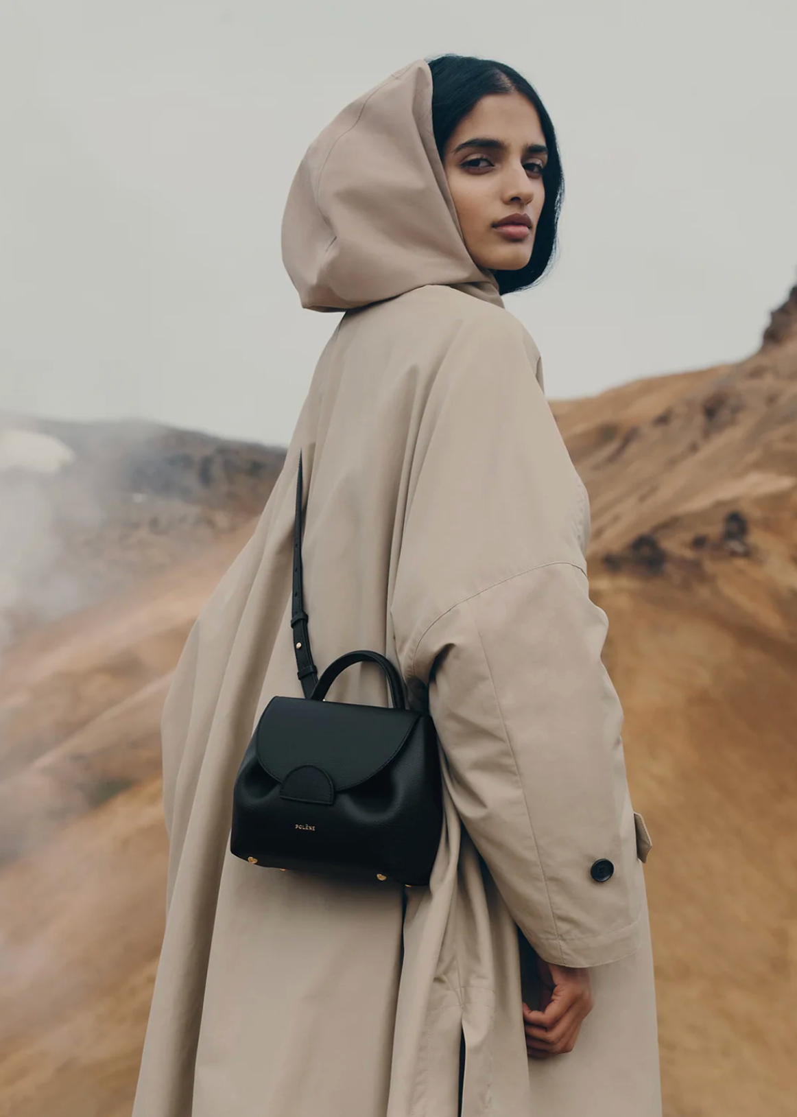 Polene Numéro Un Nano Black Crossbody Bag