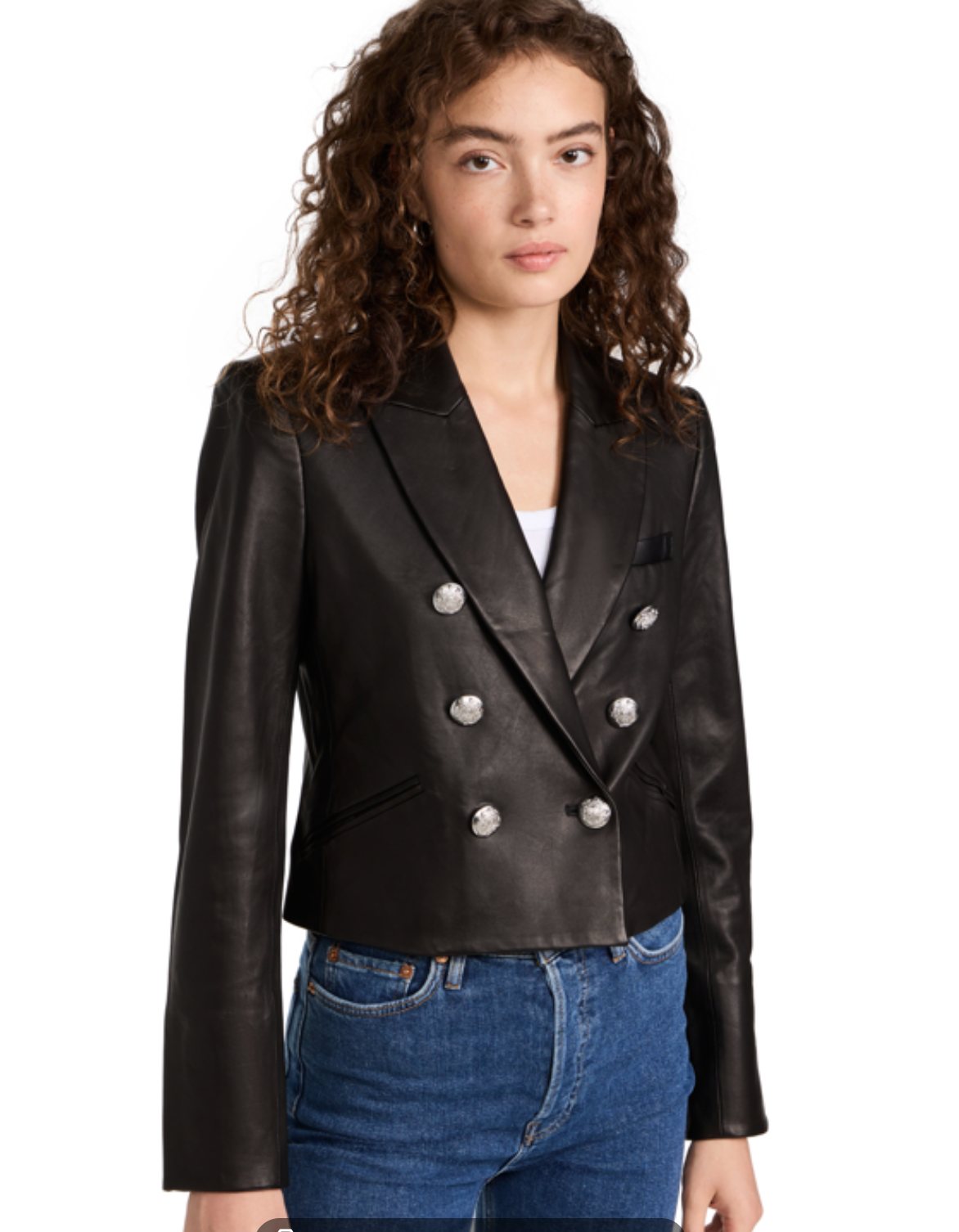 Veronica Beard Nevis Black Leather Cropped Jacket size 6