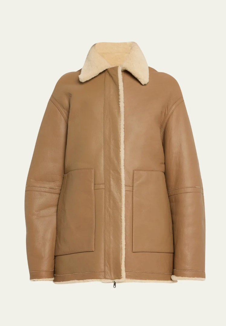 Vince Reversible Lamb Shearling Plush Jacket size L