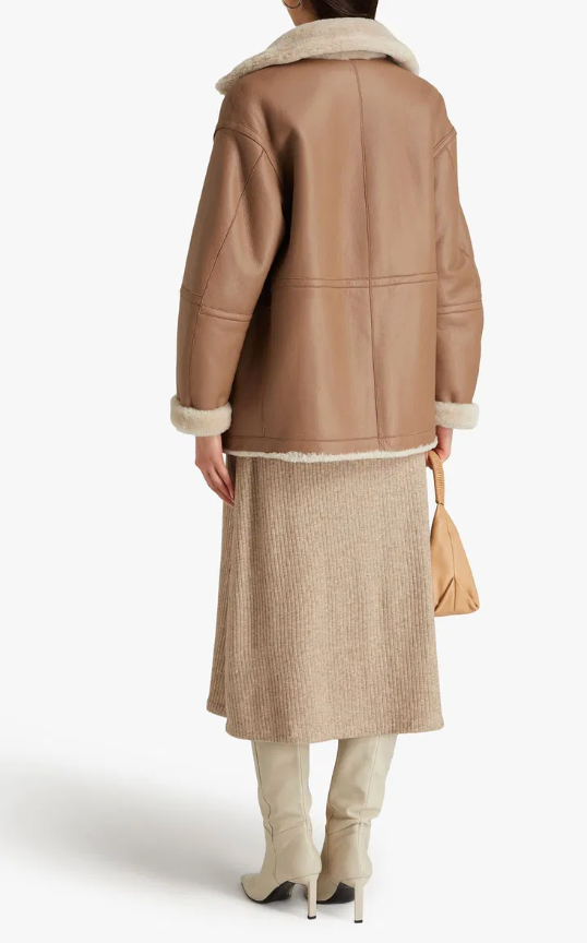 Vince Reversible Lamb Shearling Plush Jacket size L