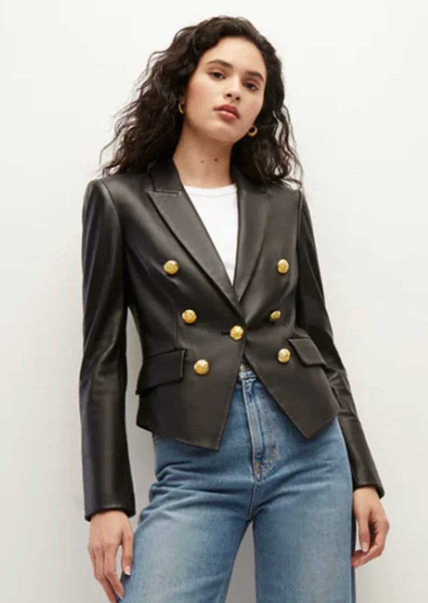 Veronica Beard Cooke Leather Dickey Jacket size 6