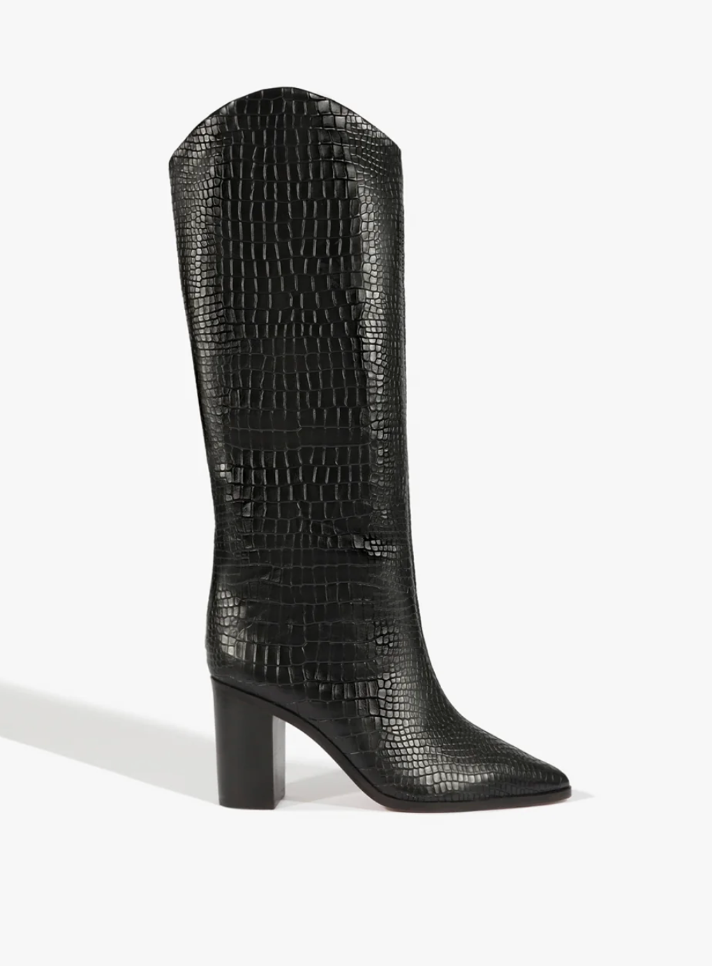 Schutz Maryana Block Boots Croc Black size 11