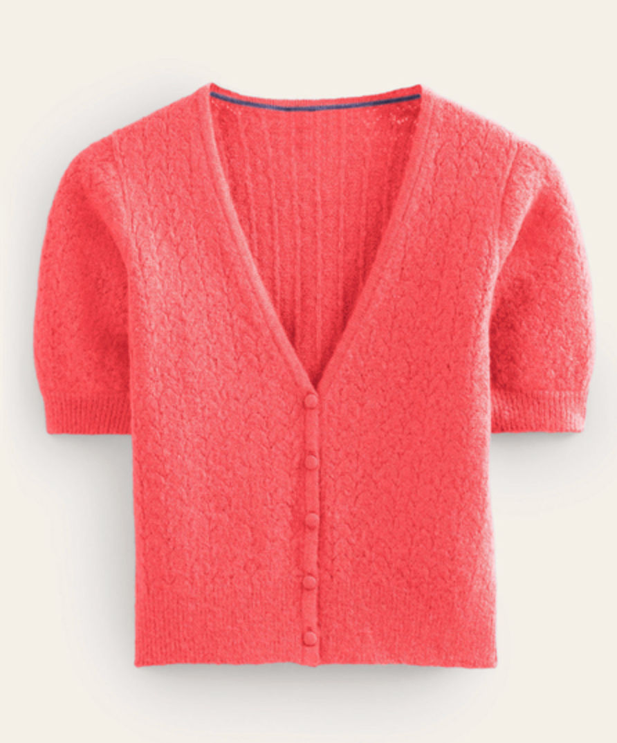 Boden Pointelle Cardigan in Coral size XL