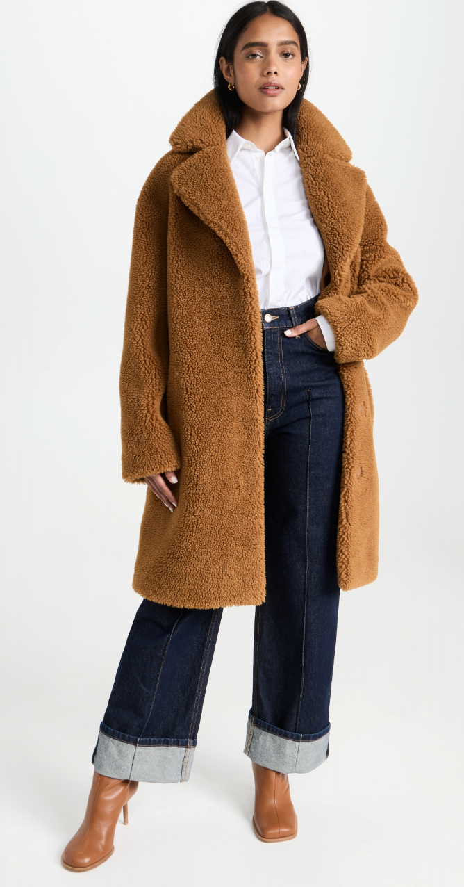 Stand Studio Camille Cocoon Teddy Coat size 34 US 2