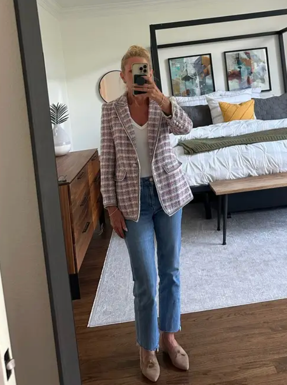 Veronica Beard Etney Tweed Dickey Jacket size 8