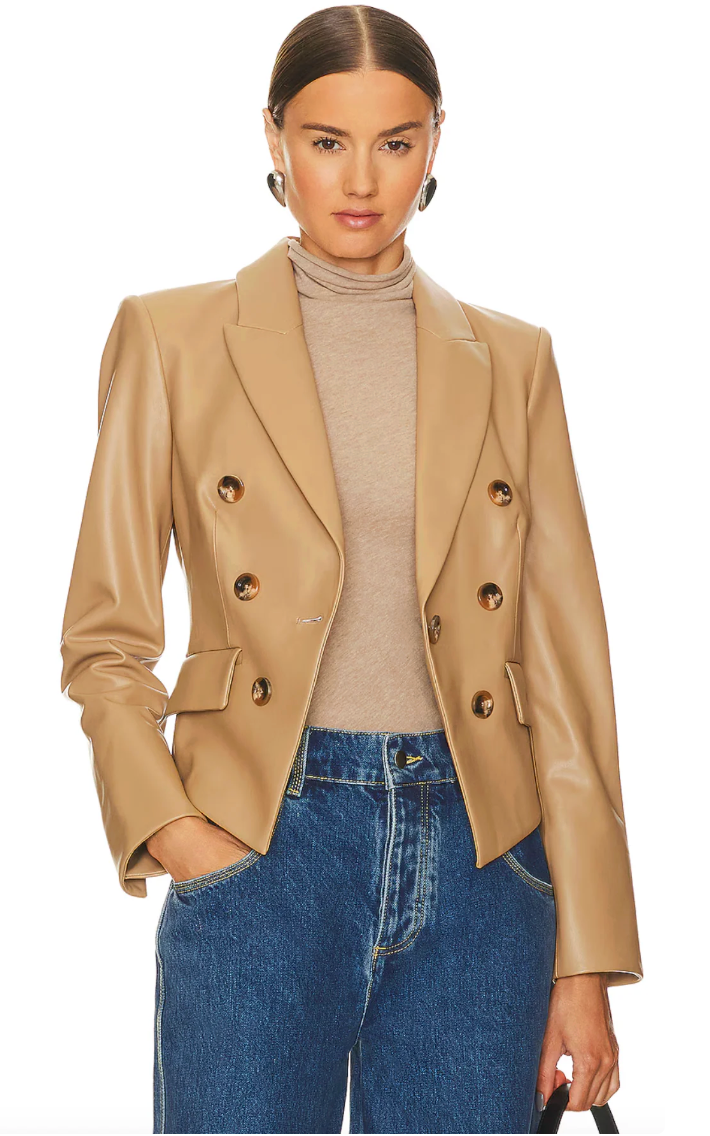 Veronica Beard Faux Leather Cooke Dickey Jacket size 8