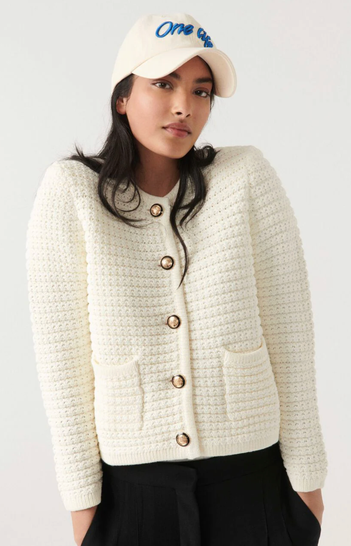 Ba&sh Gaspard Knitted Cardigan Ecru size S