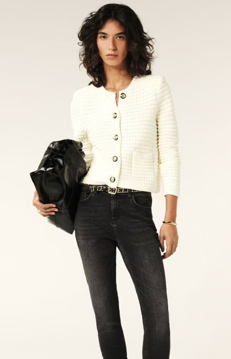 Ba&sh Gaspard Knitted Cardigan Ecru size S