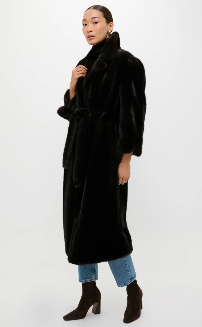 Tuckernuck Brown Faux Fur Carmella Coat size XS