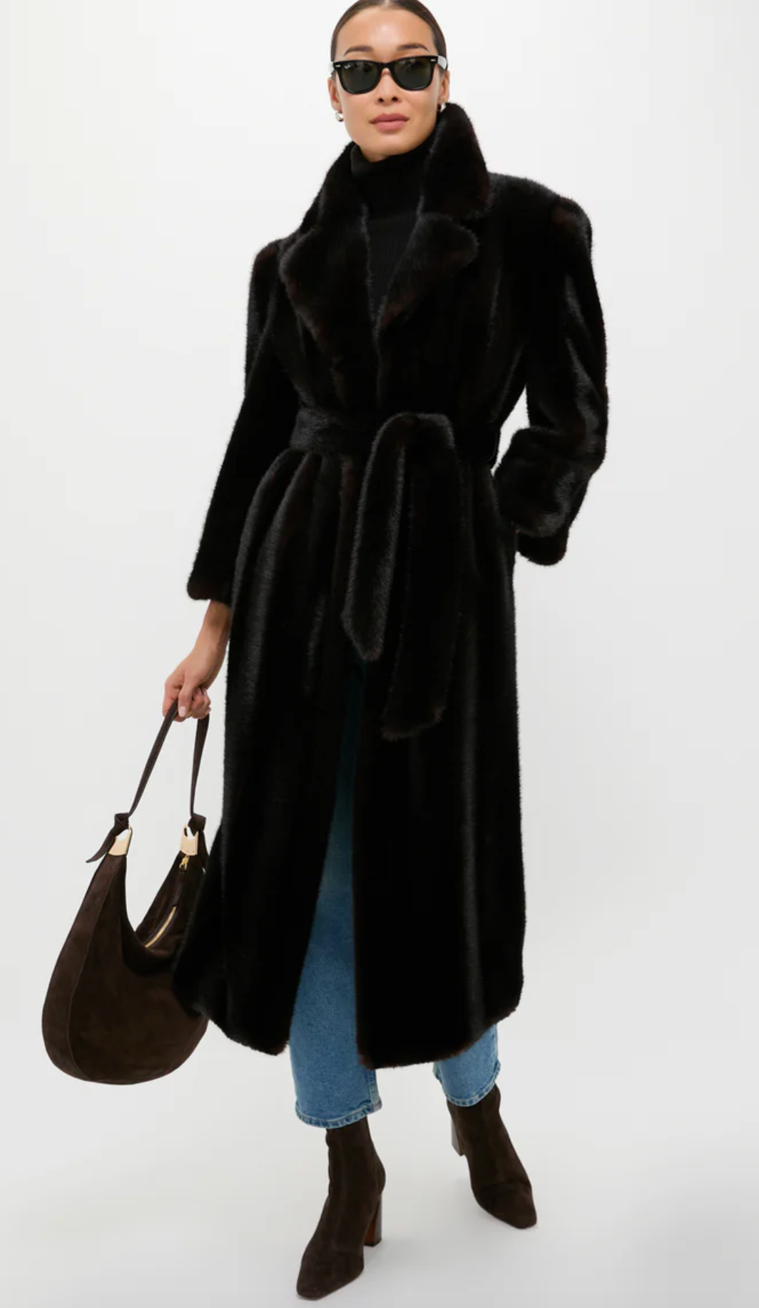 Tuckernuck Brown Faux Fur Carmella Coat size XS