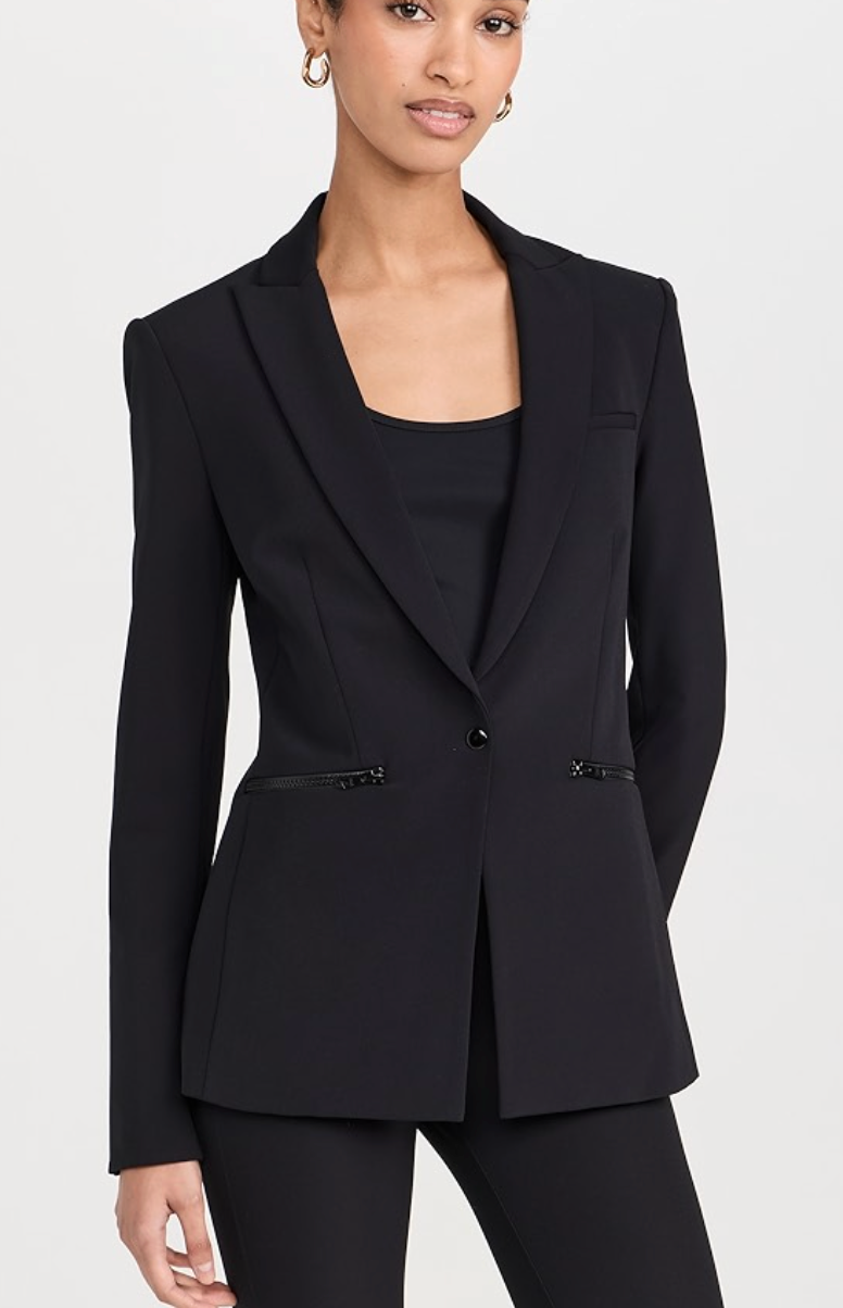 Veronica Bead Scuba Dicky Blazer Black size 6