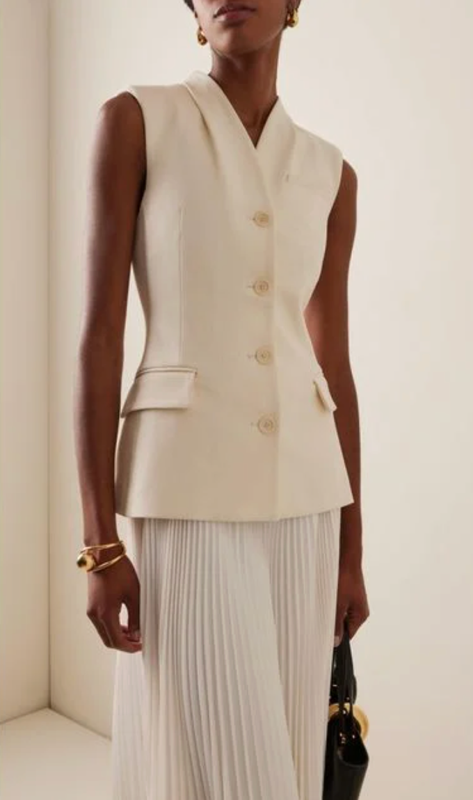 Simkhai White Georgina Sleeveless Vest Midi Dress size 6