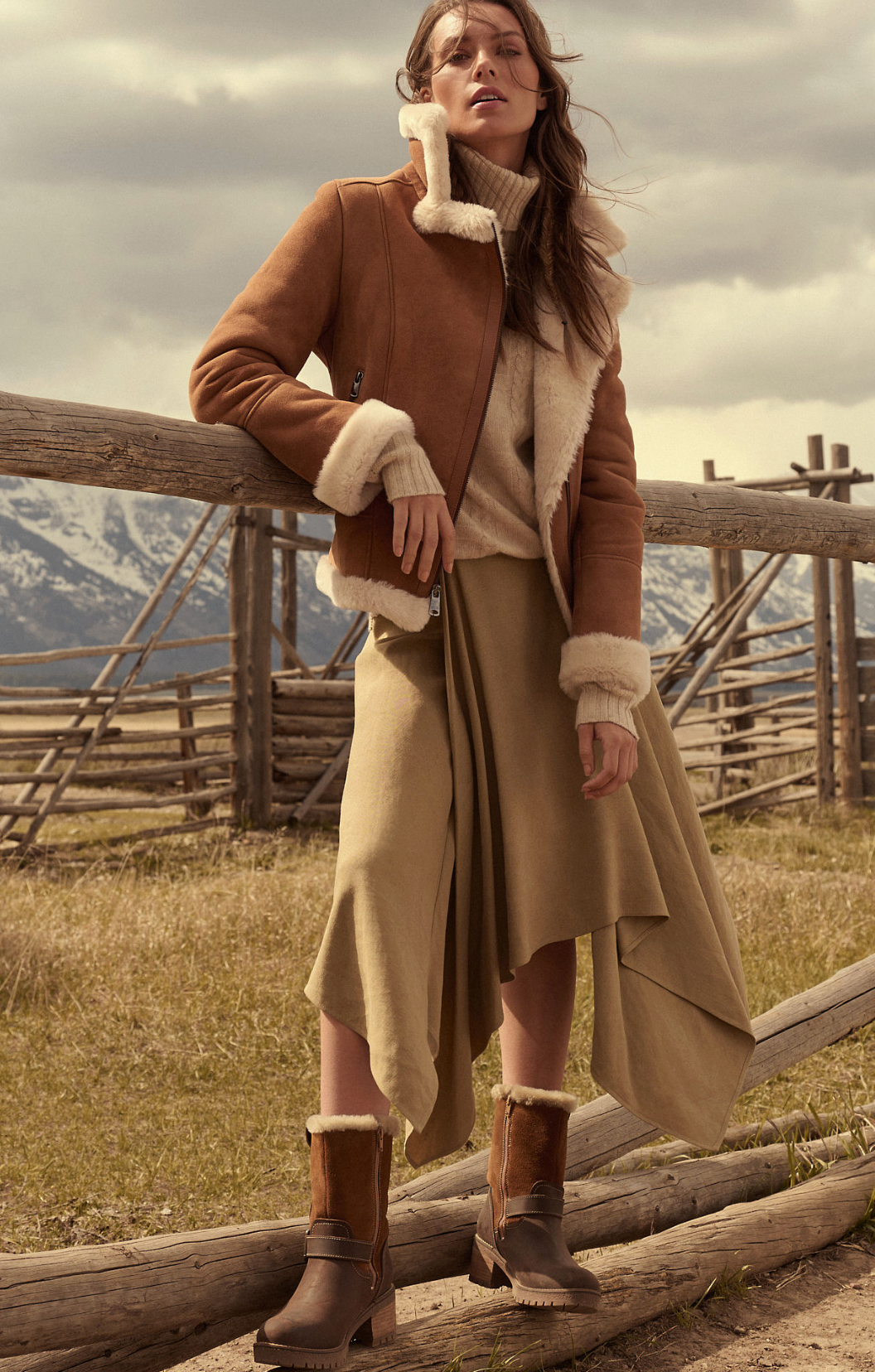 Overland Sonia Sheepskin Moto Jacket size S