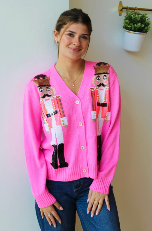 Queen of Sparkles Pink Nutcracker Cardigan size M