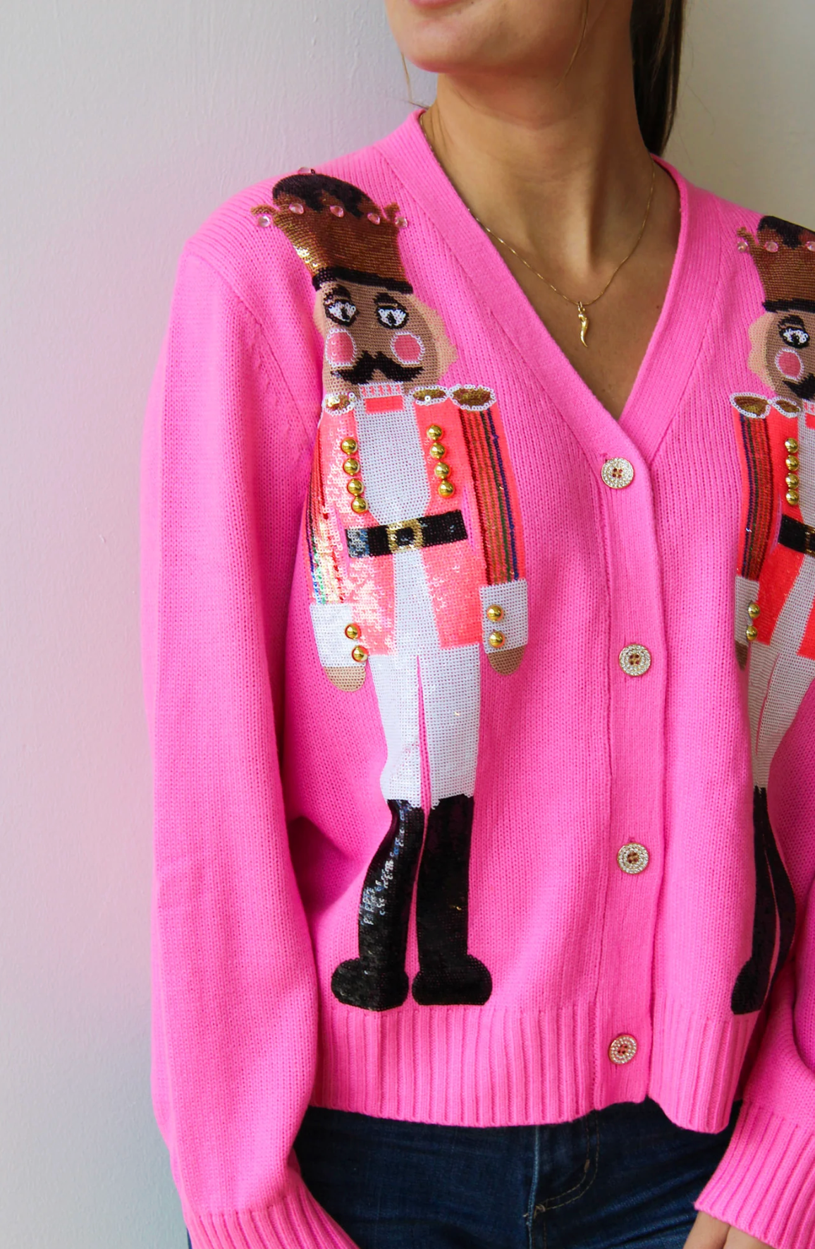 Queen of Sparkles Pink Nutcracker Cardigan size M