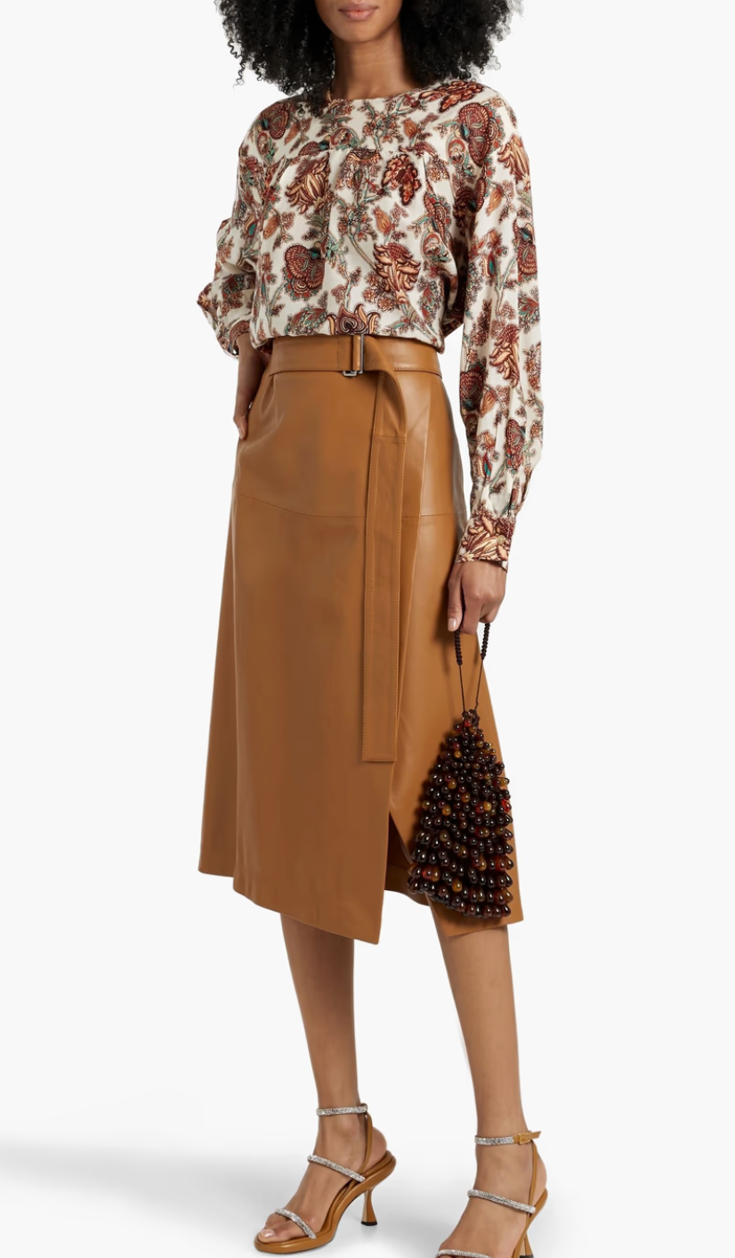 Ulla Johnson Esen Long Sleeve Blouse In Freesia In Brown size 2