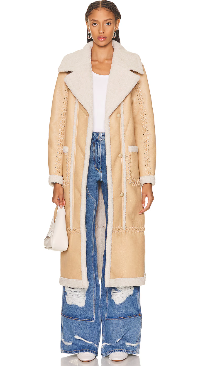 Simkhai Windsor Vegan Sherpa Biker Coat size XS
