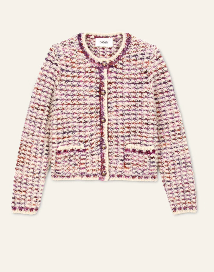 Ba&sh Short Knit Cardigan in Beloni Ecru size S