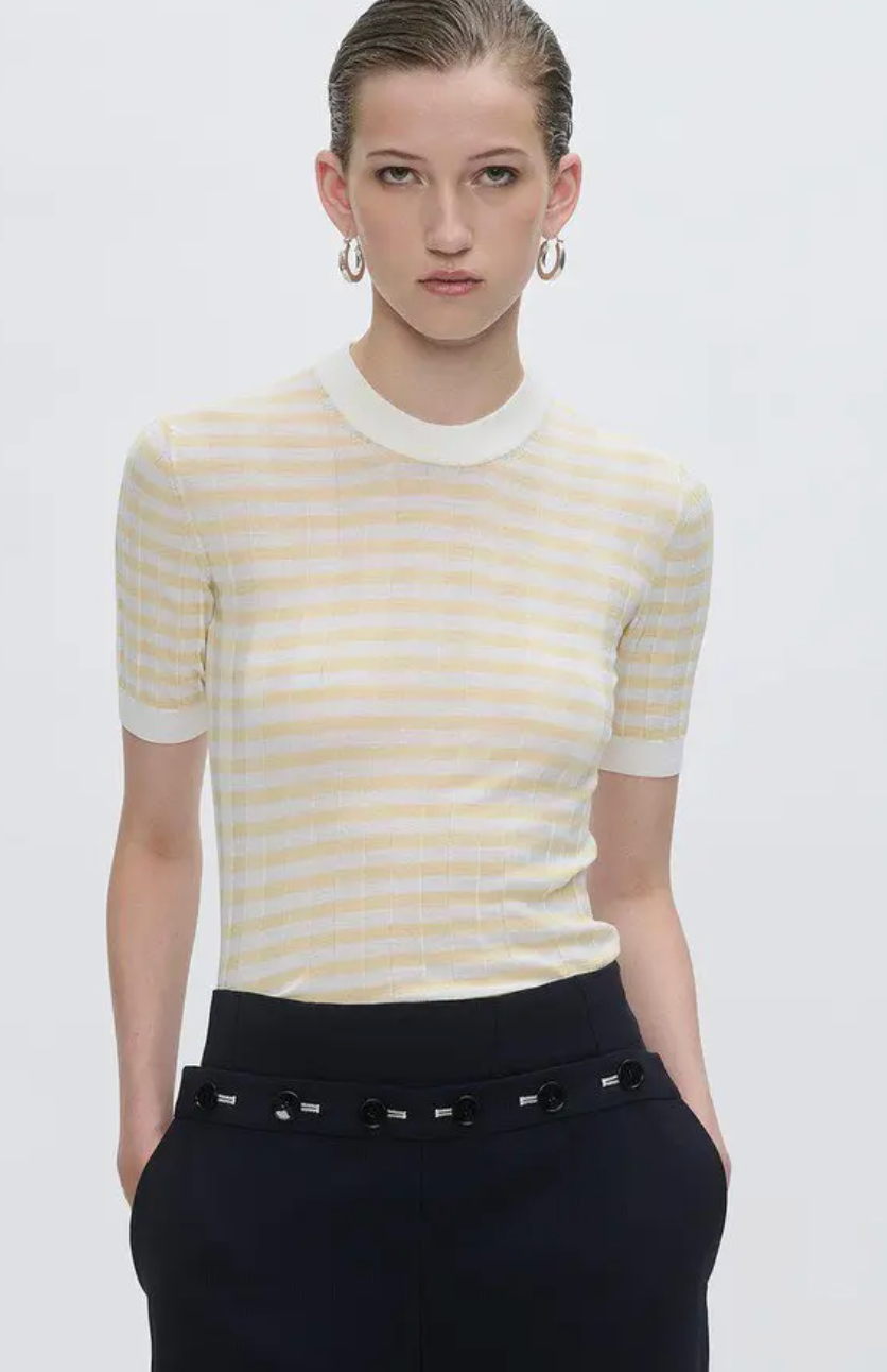 Callas Milani Callas Milano Deeda Crewneck Top Striped Yellow size M