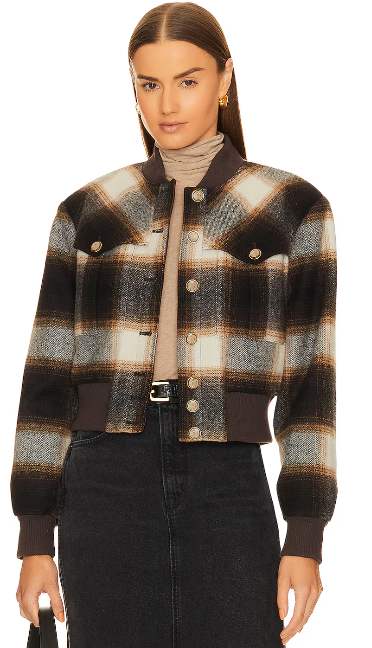 Veronica Beard Stanley Bomber Plaid Jacket size 10
