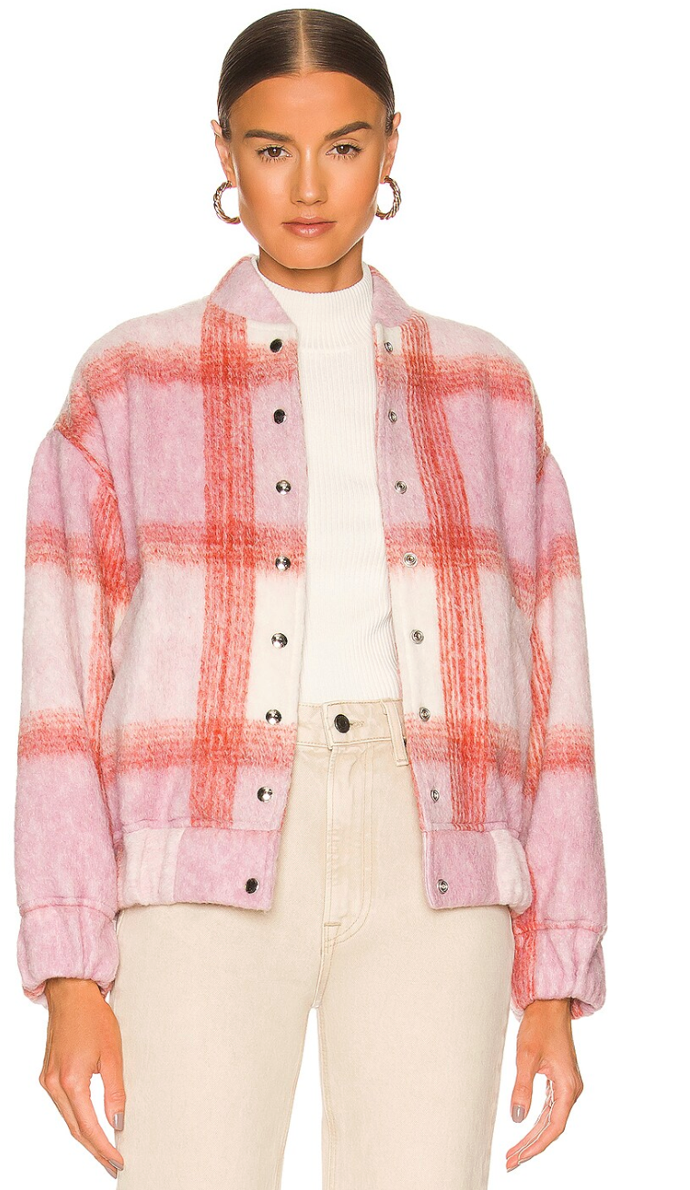 Iro Lahiana Jacket Mixed Light Pink Bomber size 6