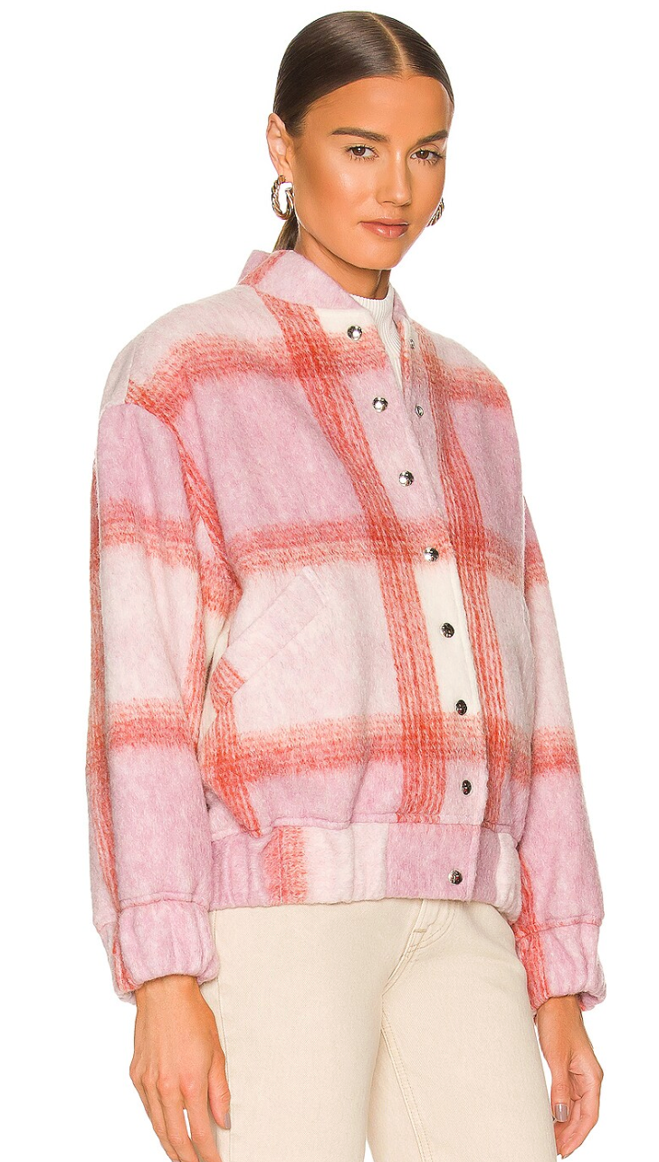 Iro Lahiana Jacket Mixed Light Pink Bomber size 6