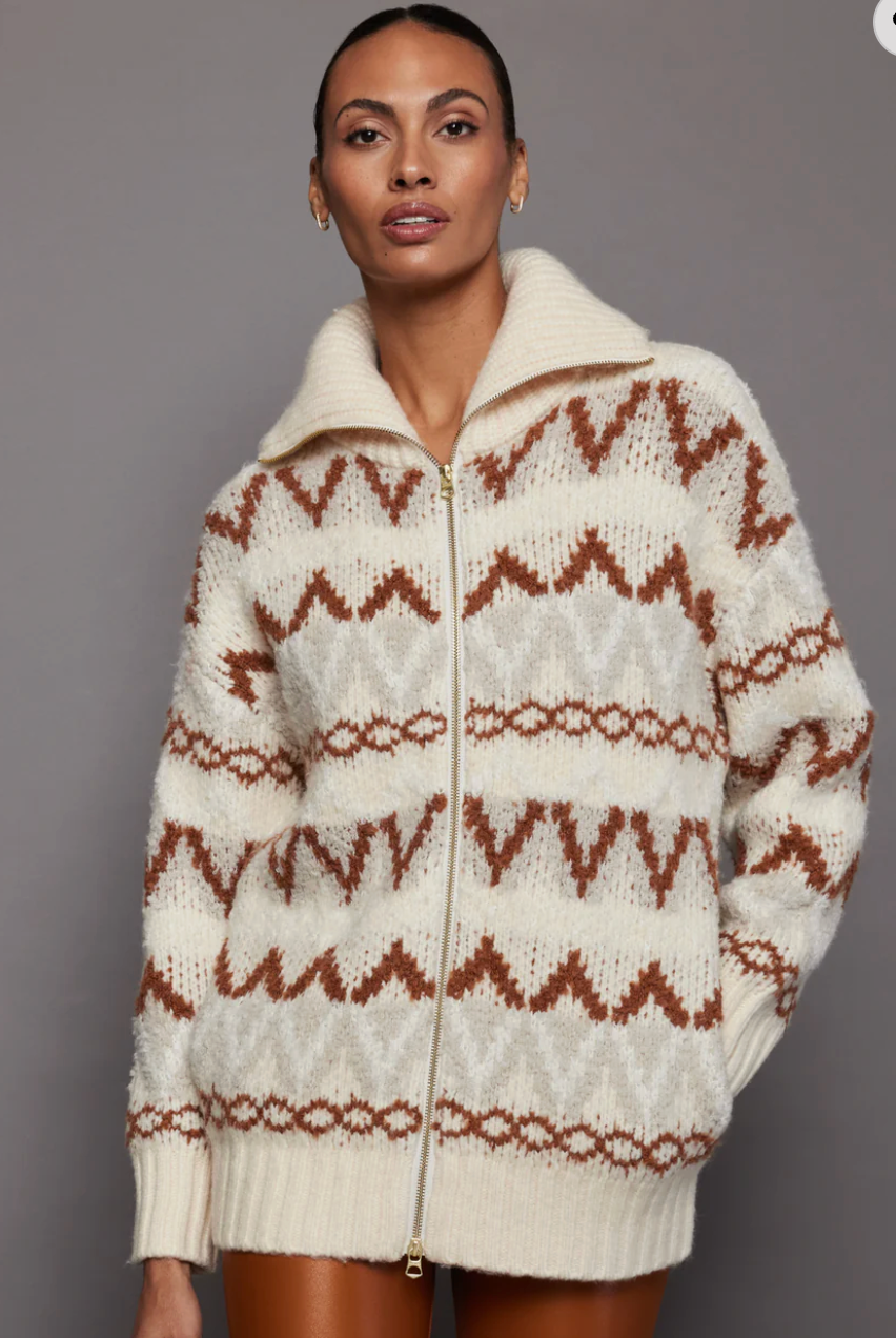Varley Brooke Fairisle Knit Jacket - Whitecap Mountain Fairisle size XS