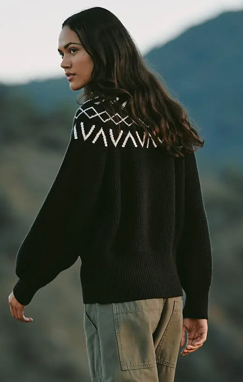 Varley Marcie Fair Isle Yoke Knit Sweater size XS