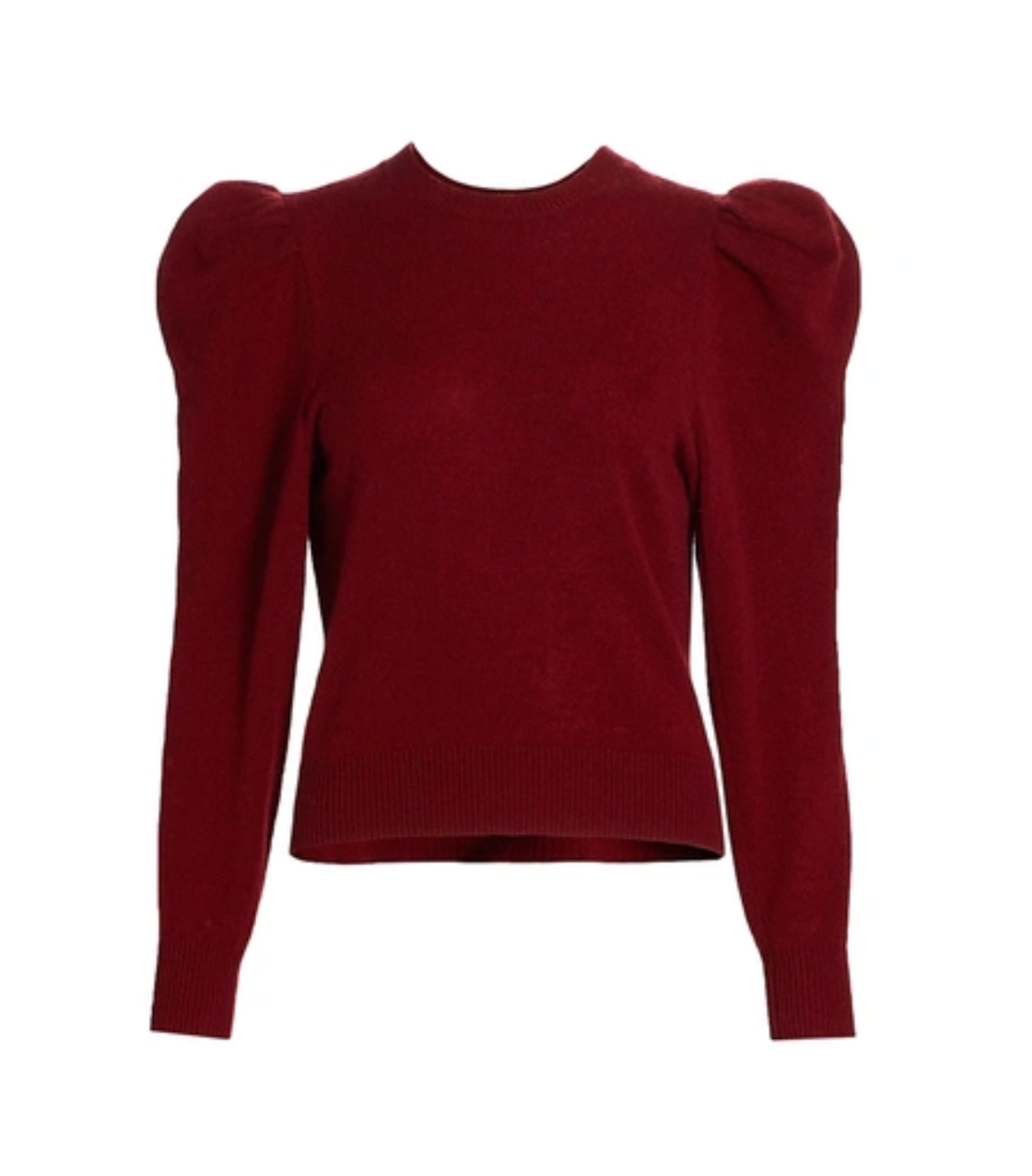 Frame Puff Shoulder Cashmere Sweater In Oxblood size M