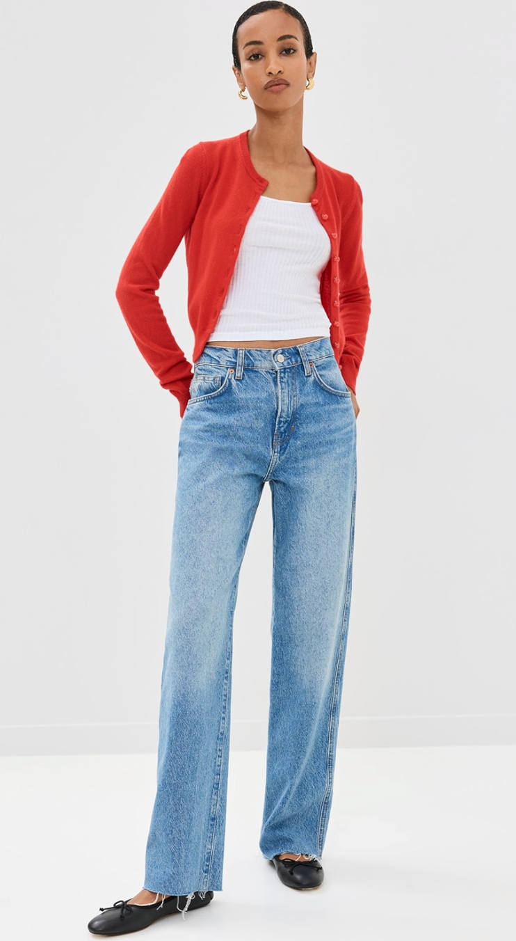 Reformation Caspia Cashmere Cropped Cardigan size M