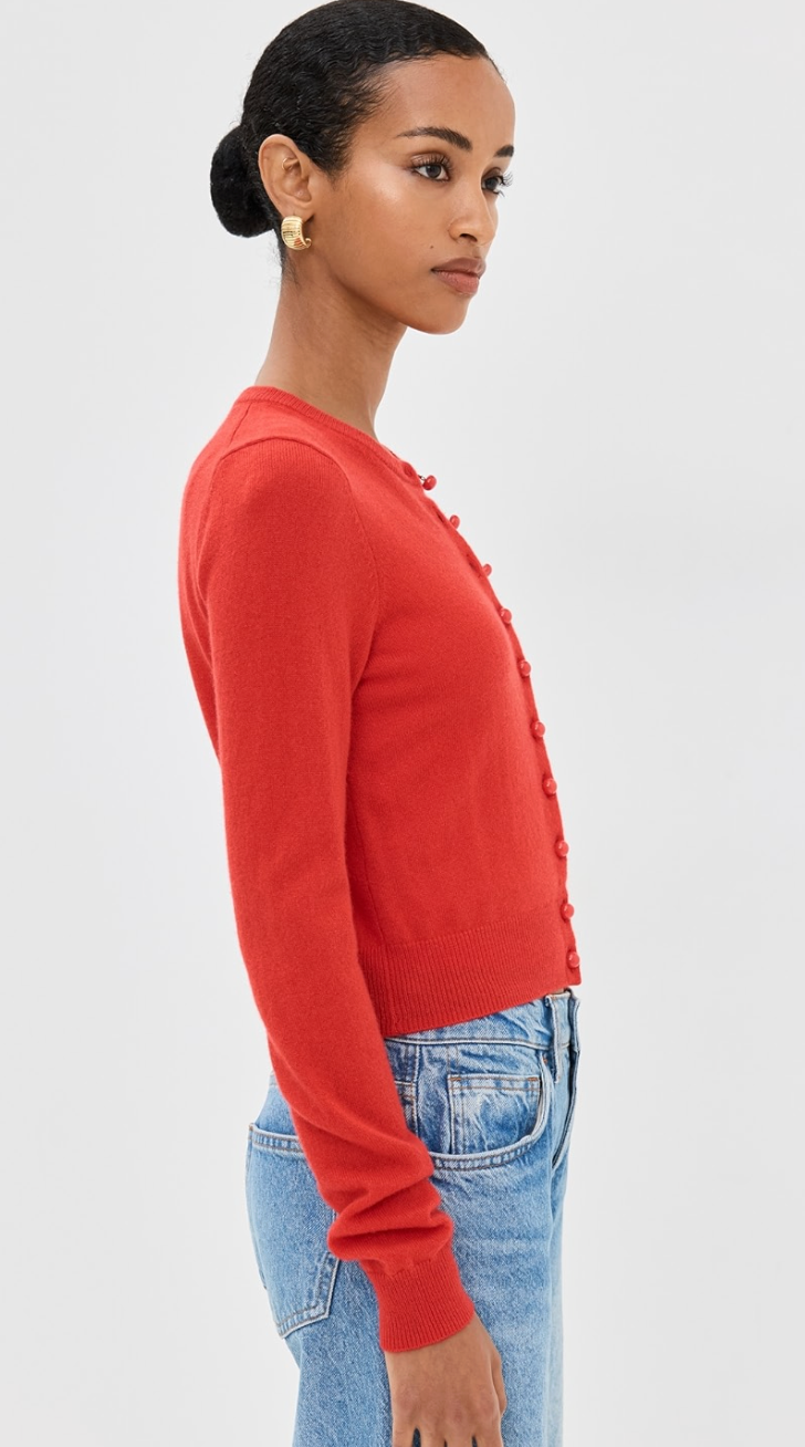 Reformation Caspia Cashmere Cropped Cardigan size M