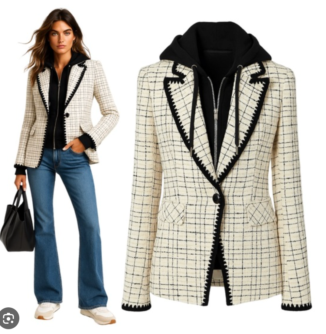 Veronica Beard Tweed Cutaway Dickey Blazer size 8
