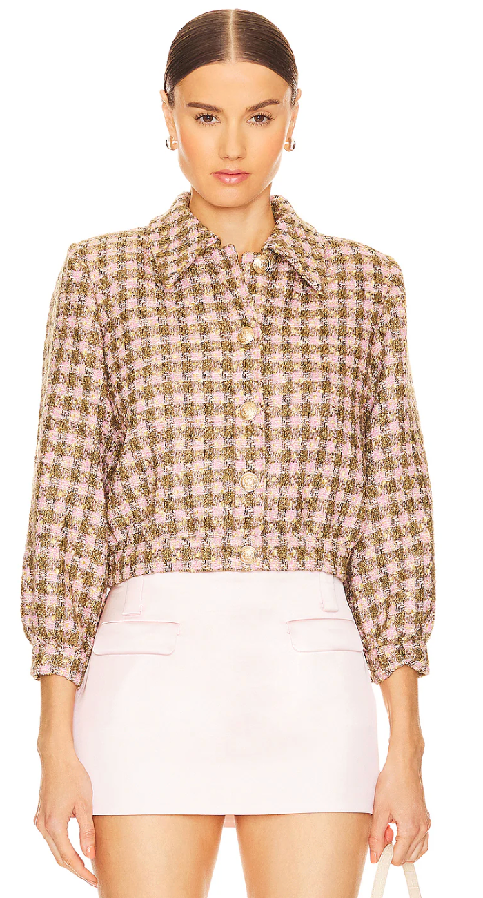 L'Agence Bridges Tweed Cropped Jacket size 4
