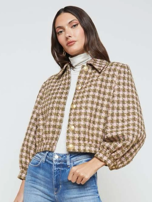 L'Agence Bridges Tweed Cropped Jacket size 4