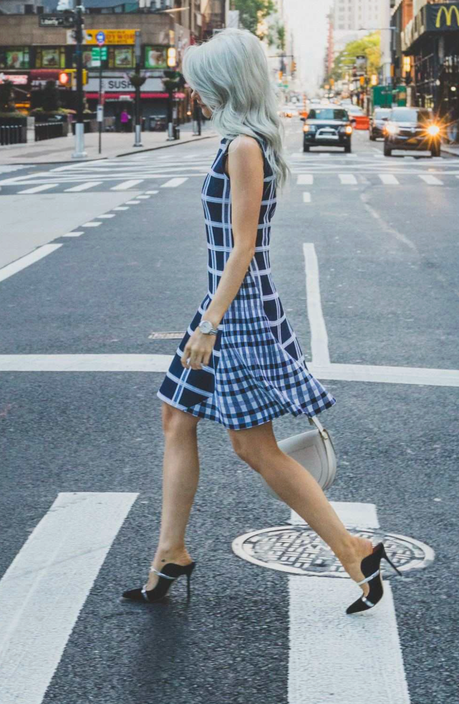 Victoria Beckham Tartan Check Intarsia Mini Dress size 2 (M)