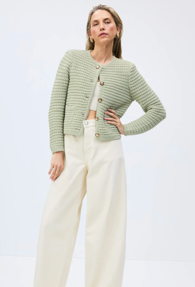 Ba&sh Gaspard Cardigan Jacket in Sage size XL
