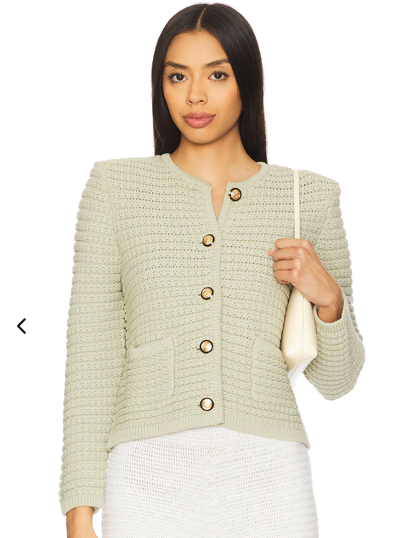 Ba&sh Gaspard Cardigan Jacket in Sage size XL