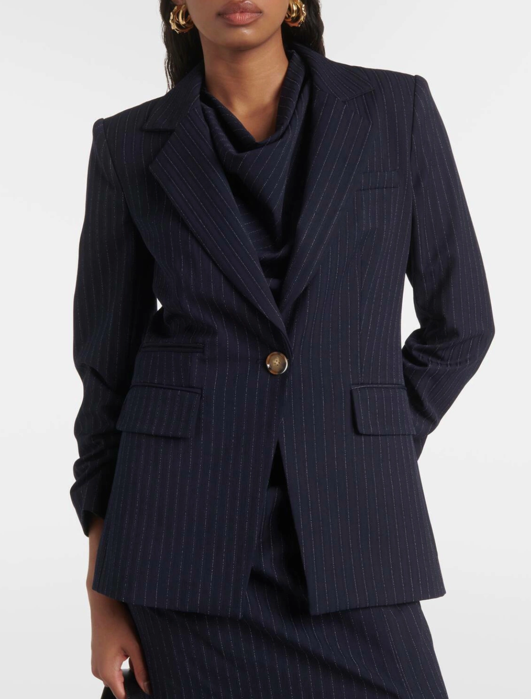 Veronica Beard Battista Navy Pinstriped Dickey Jacket size 0