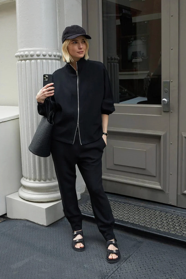 Varley Ashbury Front-zip Sweat Jacket In Black size S