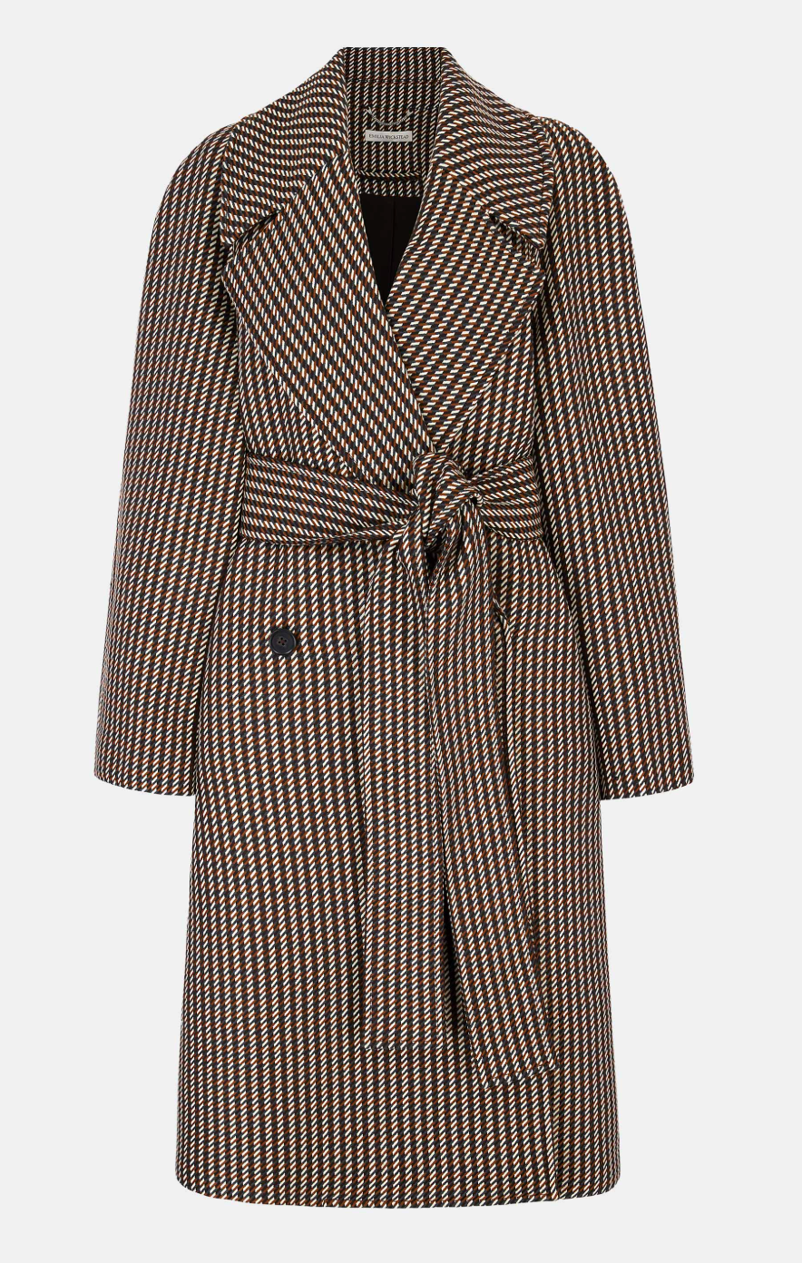 Emilia Wickstead Lilabet Coat in Tan and Ivory Merino Shetland size S