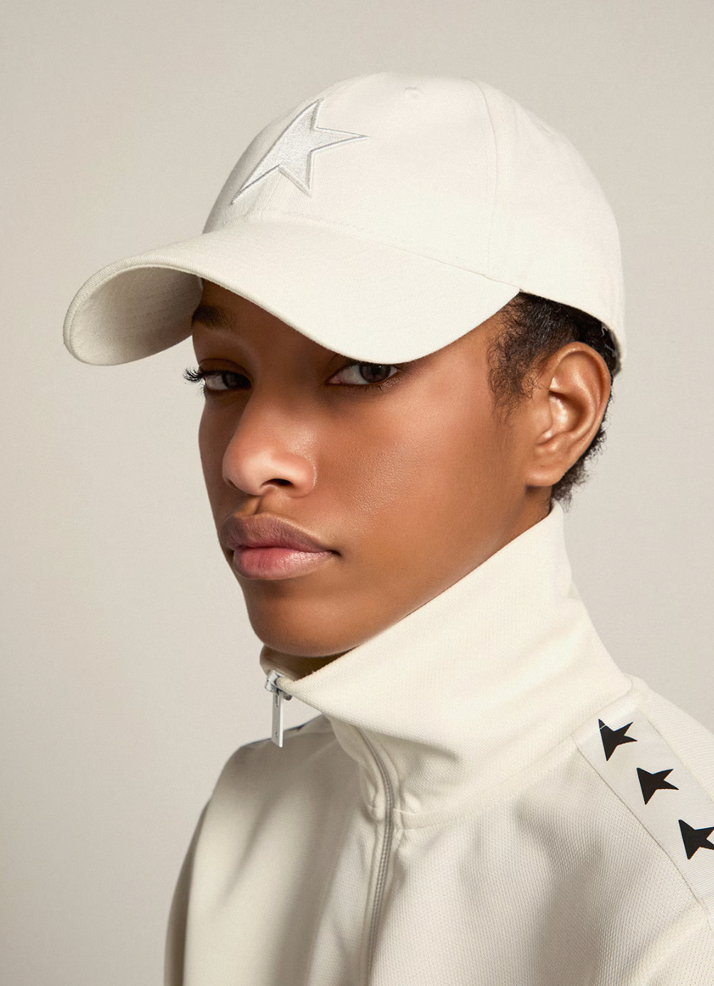 Golden Goose White Cap with Star One size